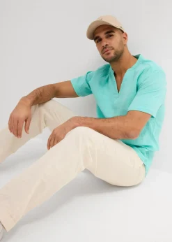 Homme bonprix Chemises|Chemise manches courtes en gaze de coton