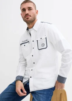 Homme bonprix Chemises|Chemise manches longues 100% coton