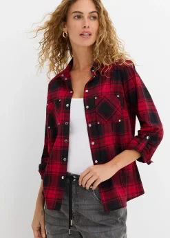 bonprix Chemisier à carreaux 100% coton|Femme Chemisiers