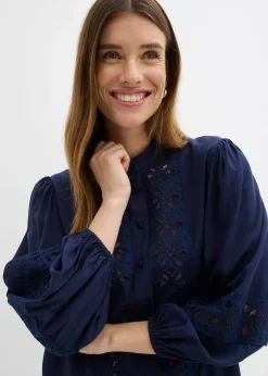 bonprix Chemisier à dentelle en viscose mélangée|Femme Chemisiers