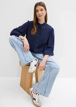 bonprix Chemisier à dentelle en viscose mélangée|Femme Chemisiers