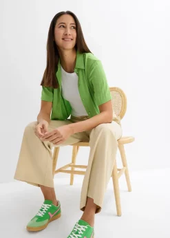 bonprix Chemisier boxy en crêpe léger|Femme Chemisiers