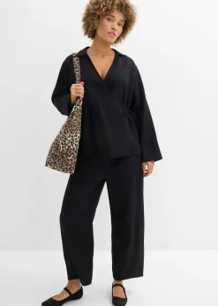 bonprix Chemisier cache-cœur en lin mélangé|Femme Deux Pièces & Ensembles|Chemisiers