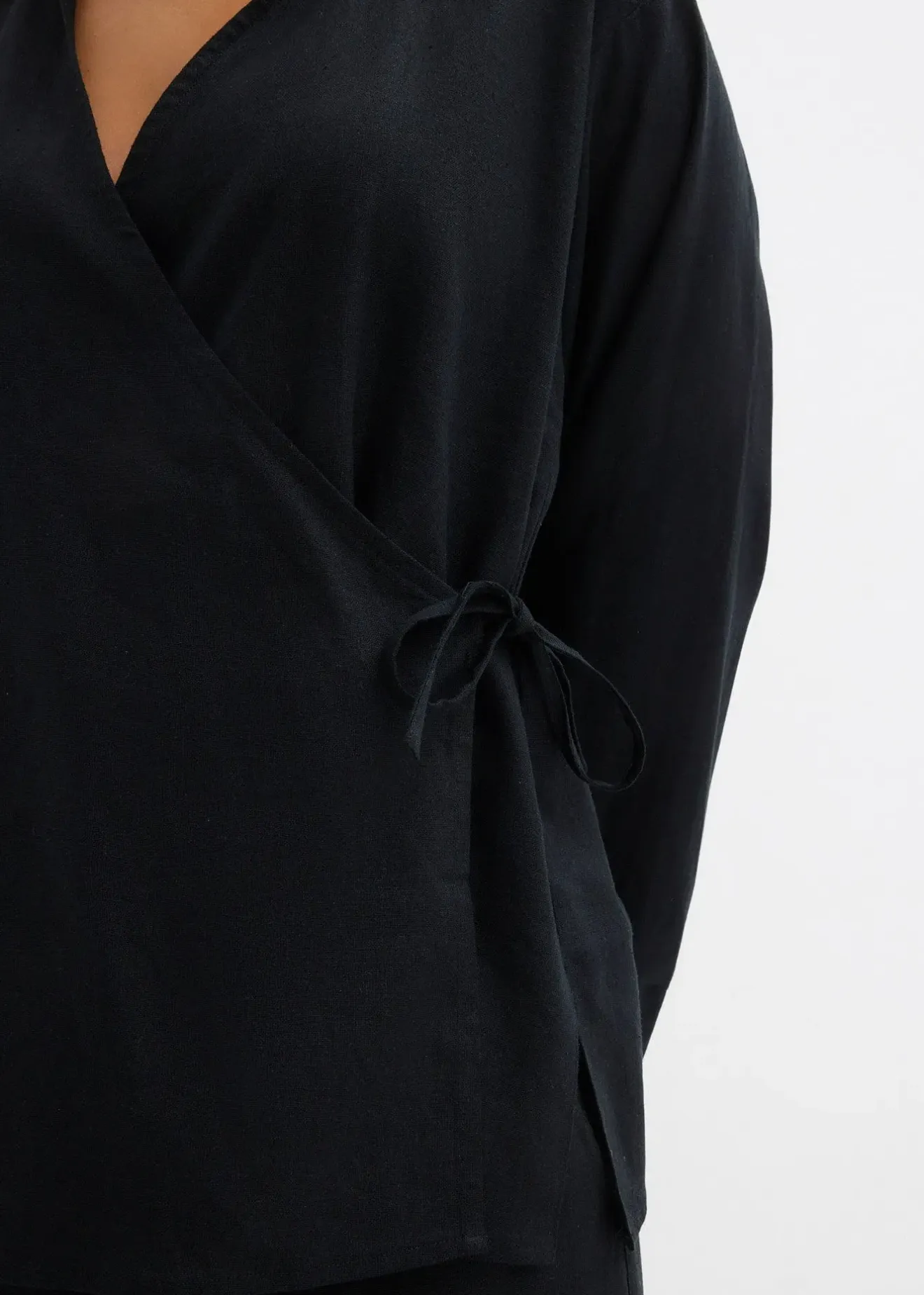 bonprix Chemisier cache-cœur en lin mélangé|Femme Deux Pièces & Ensembles|Chemisiers