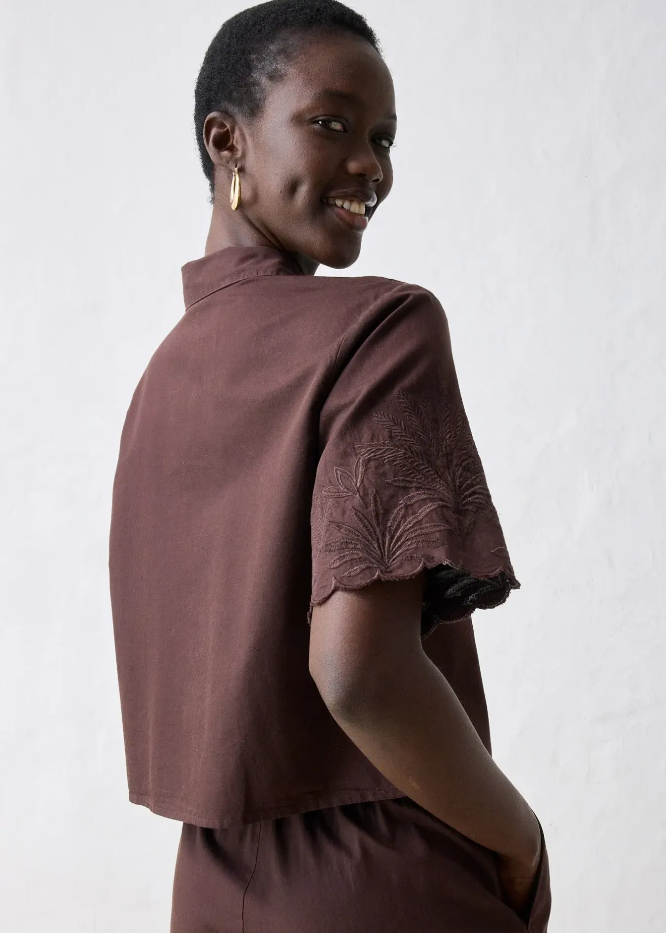 Femme bonprix Premium|Chemisiers|Chemisier court avec soie