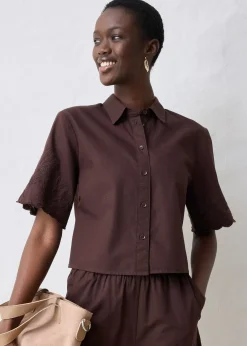 Femme bonprix Premium|Chemisiers|Chemisier court avec soie