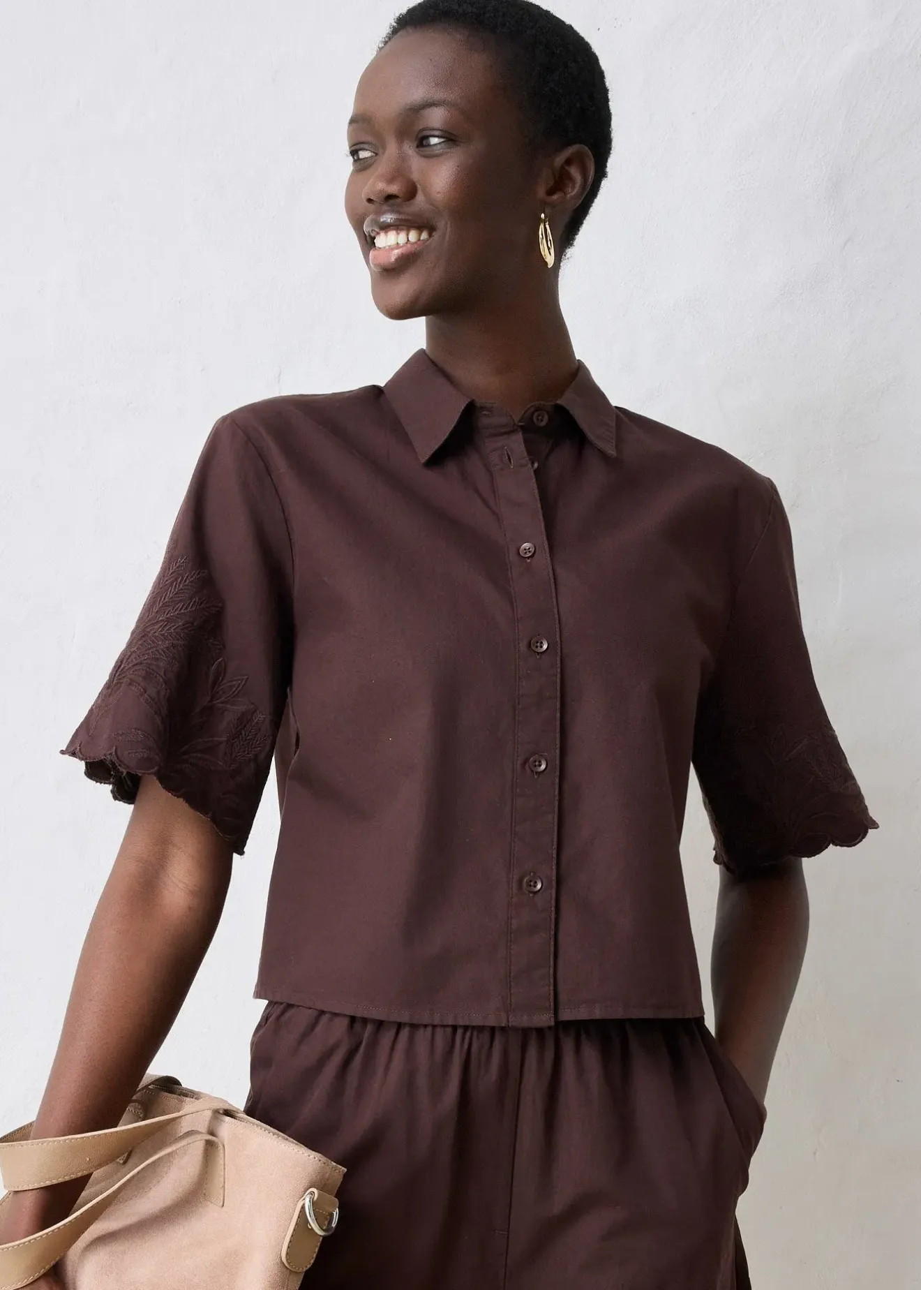 Femme bonprix Premium|Chemisiers|Chemisier court avec soie