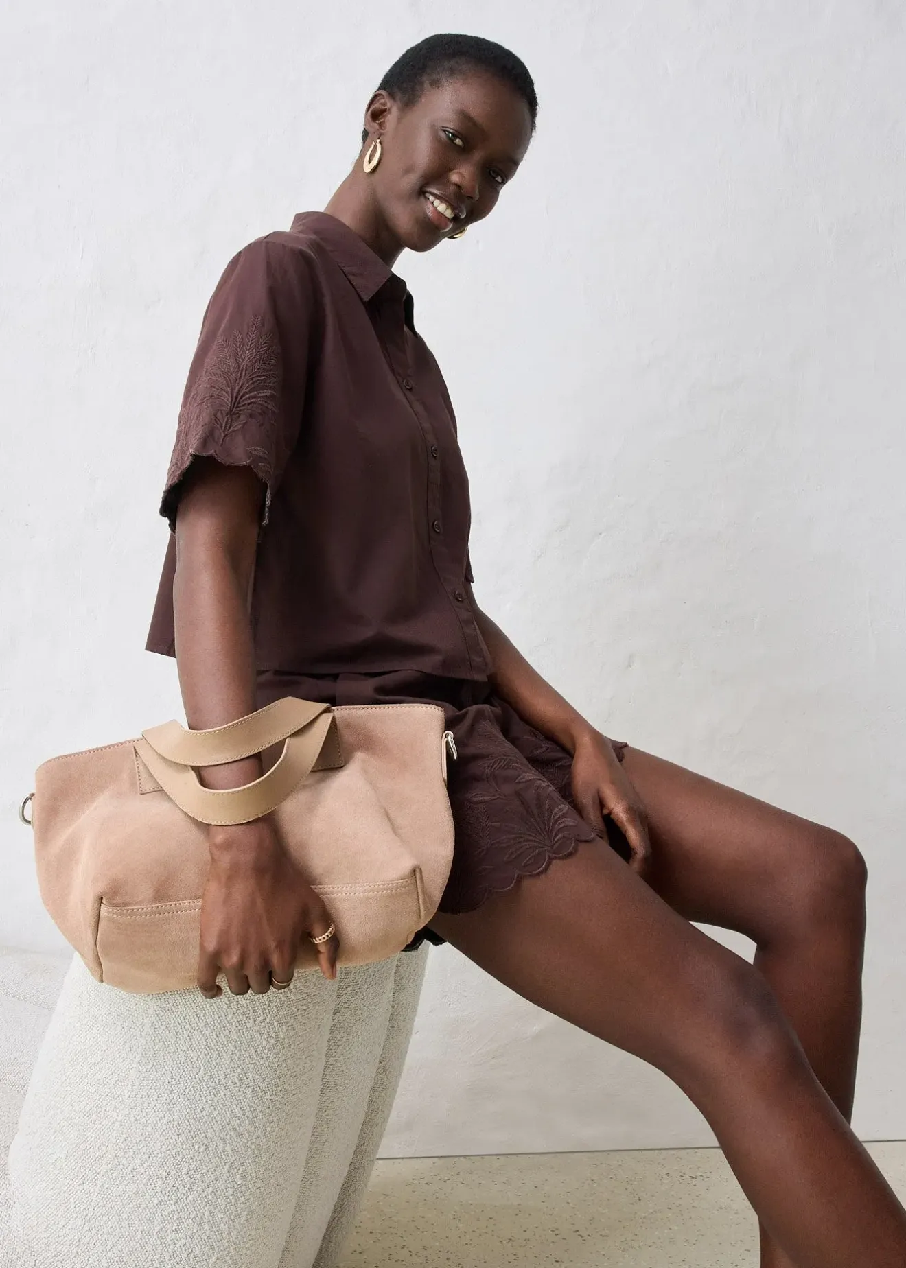 Femme bonprix Premium|Chemisiers|Chemisier court avec soie