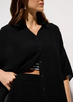 Femme bonprix Vêtements De Plage|Chemisiers|Chemisier court de plage en viscose fluide