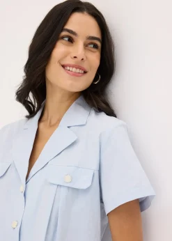 bonprix Chemisier cropped à manches courtes en popeline de coton|Femme Chemisiers