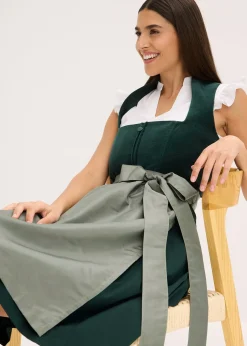 bonprix Chemisier de Dirndl à col montant et mancherons volantés|Femme Chemisiers