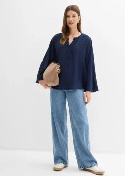 bonprix Chemisier en coton à manches larges|Femme Chemisiers