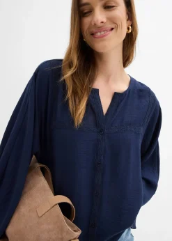 bonprix Chemisier en coton à manches larges|Femme Chemisiers