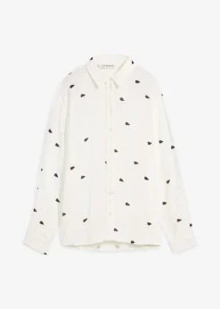 Femme bonprix Chemisiers|Chemisier en gaze de coton à motif cœurs