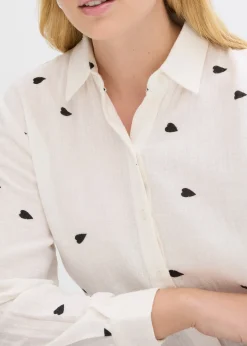 Femme bonprix Chemisiers|Chemisier en gaze de coton à motif cœurs
