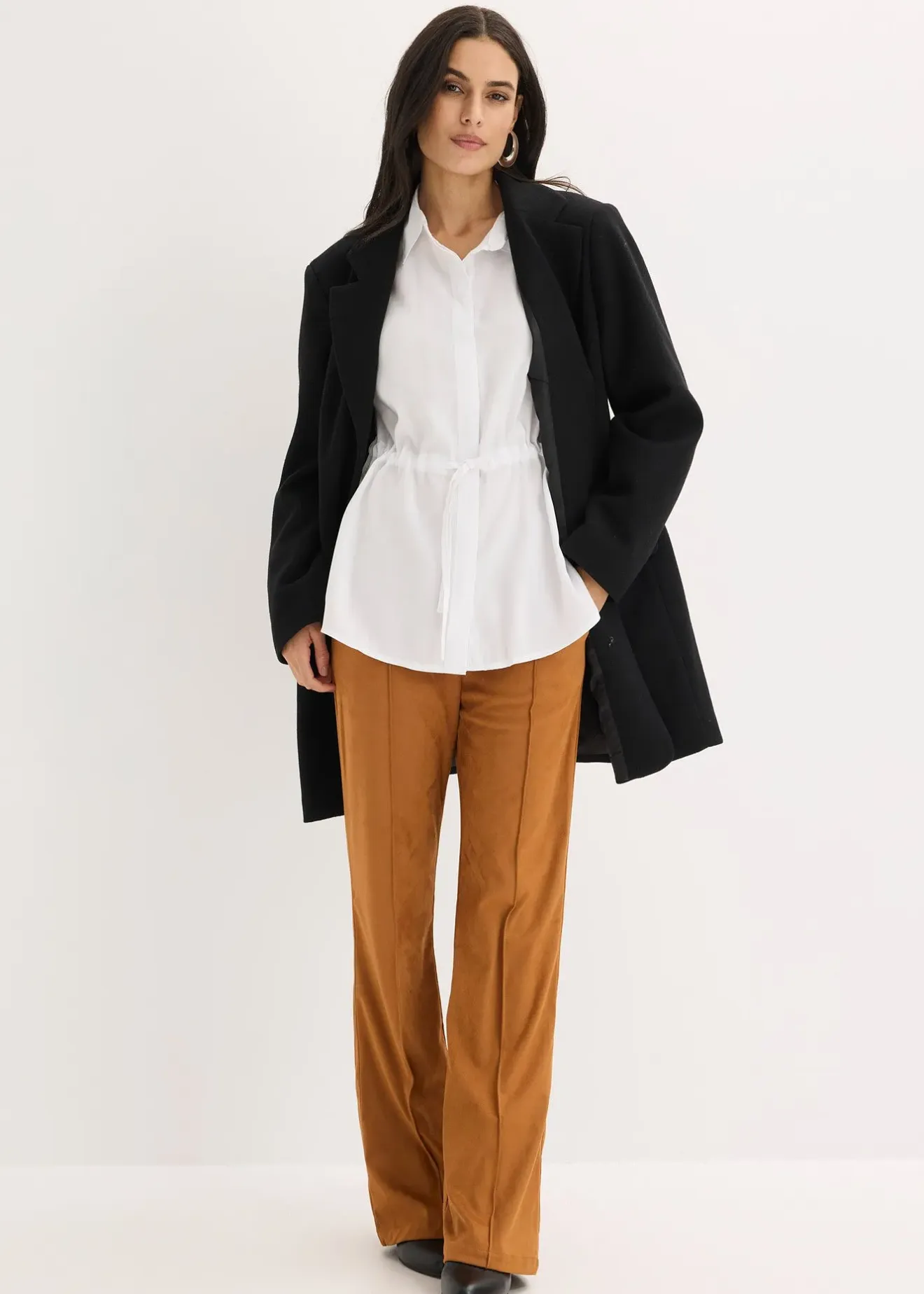 bonprix Chemisier en popeline à plis couchés|Femme Chemisiers