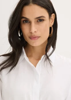 bonprix Chemisier en popeline à plis couchés|Femme Chemisiers