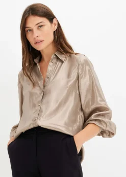bonprix Chemisier en satin brillant|Femme Chemisiers