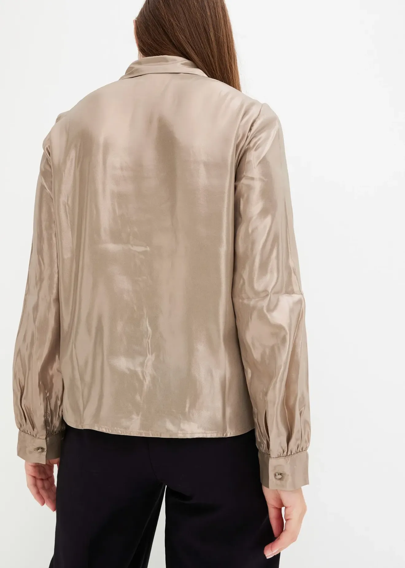 bonprix Chemisier en satin brillant|Femme Chemisiers