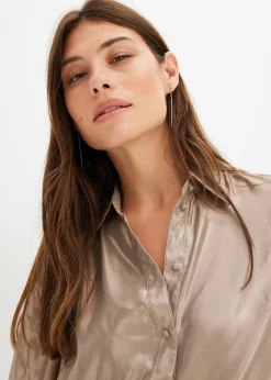 bonprix Chemisier en satin brillant|Femme Chemisiers