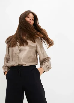 bonprix Chemisier en satin brillant|Femme Chemisiers