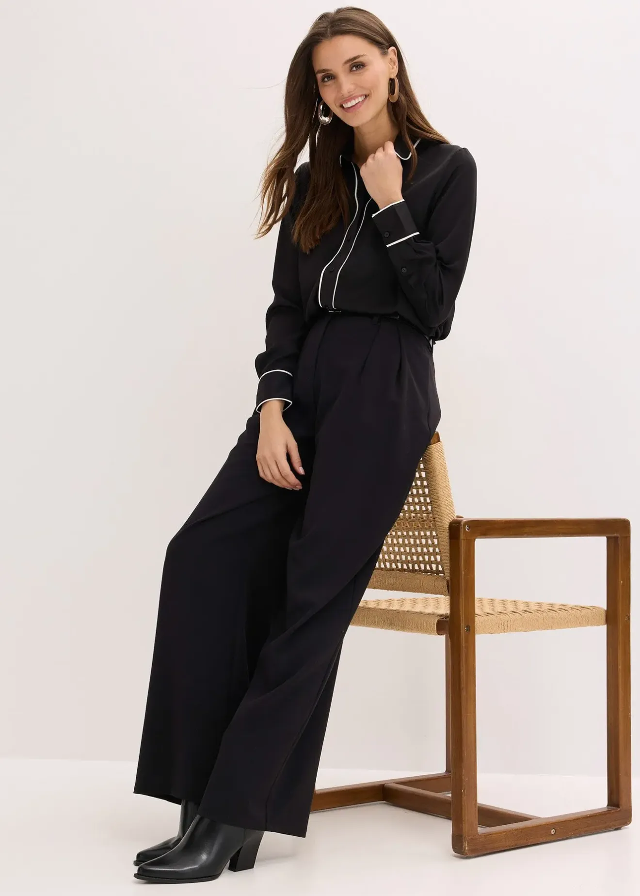 bonprix Chemisier fluide en satin|Femme Chemisiers