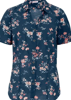 Femme bonprix Chemisiers|Chemisier imprimé, manches courtes