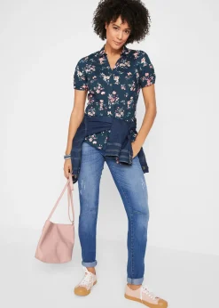 Femme bonprix Chemisiers|Chemisier imprimé, manches courtes