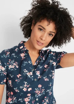 Femme bonprix Chemisiers|Chemisier imprimé, manches courtes