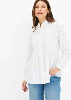 bonprix Chemisier long à fronces|Femme Chemisiers