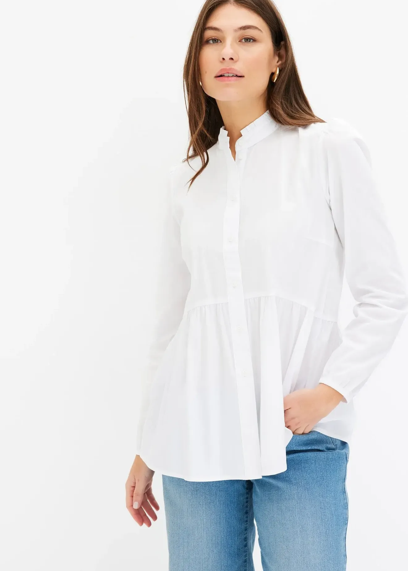 bonprix Chemisier long à fronces|Femme Chemisiers