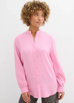 Femme bonprix Chemisiers|Chemisier long en gaze de coton