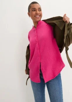 Femme bonprix Chemisiers|Chemisier long en gaze de coton