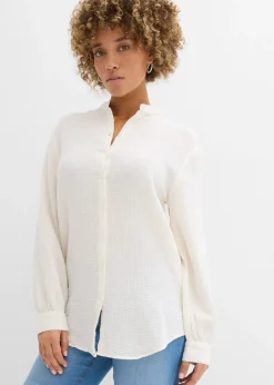bonprix Chemisier long en gaze de coton|Femme Chemisiers