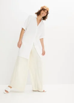 bonprix Chemisier long, oversize et doux en gaze de coton|Femme Chemisiers