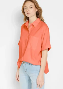 Femme bonprix Chemisiers|Chemisier manches coudes oversize en lin mélangé