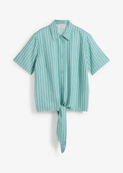 bonprix Chemisier manches courtes rayé à détail noué|Femme Chemisiers