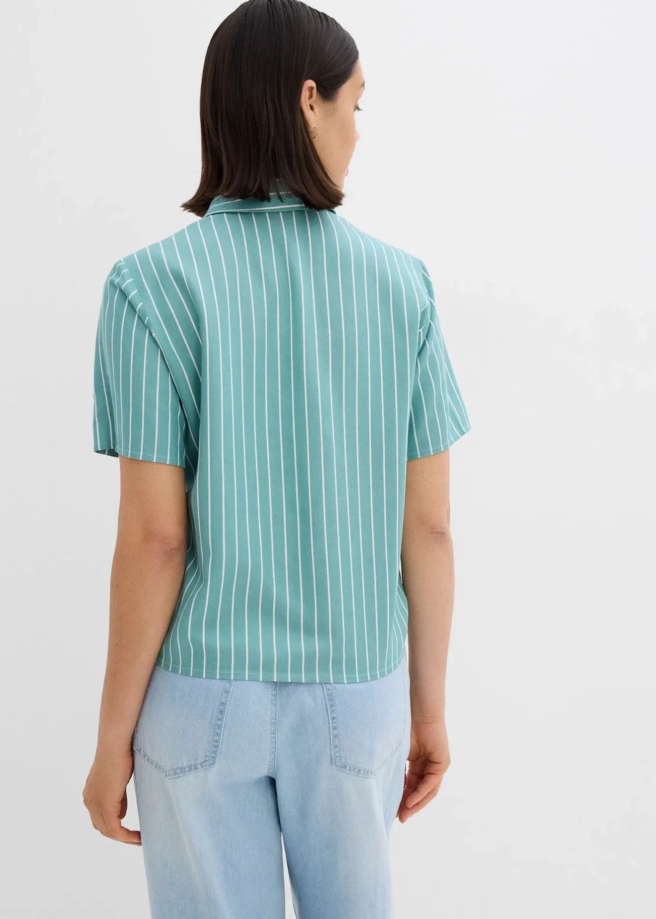 bonprix Chemisier manches courtes rayé à détail noué|Femme Chemisiers