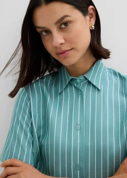 bonprix Chemisier manches courtes rayé à détail noué|Femme Chemisiers