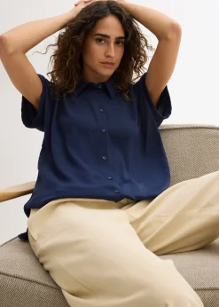 Femme bonprix Chemisiers|Chemisier manches courtes avec polyester recyclé