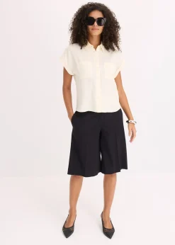 Femme bonprix Chemisiers|Chemisier manches courtes fluide en lyocell mélangé