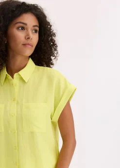 bonprix Chemisier manches courtes fluide en lyocell mélangé|Femme Chemisiers