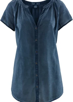 bonprix Chemisier manches courtes 100% coton|Femme Chemisiers