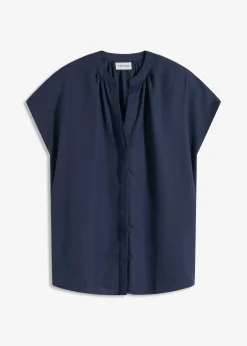 bonprix Chemisier manches courtes à boutonnage invisible|Femme Chemisiers