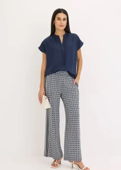 bonprix Chemisier manches courtes à boutonnage invisible|Femme Chemisiers