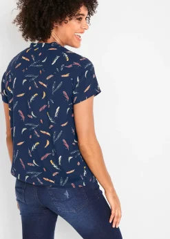 Femme bonprix Chemisiers|Chemisier manches courtes en viscose fluide