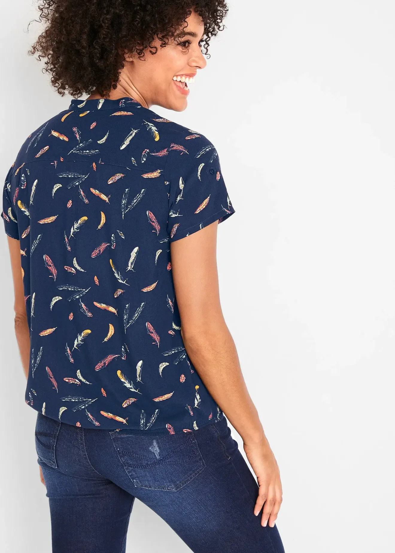 Femme bonprix Chemisiers|Chemisier manches courtes en viscose fluide