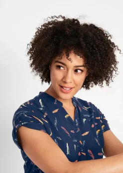 Femme bonprix Chemisiers|Chemisier manches courtes en viscose fluide