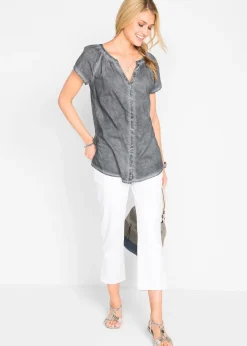 Femme bonprix Chemisiers|Chemisier manches courtes 100% coton