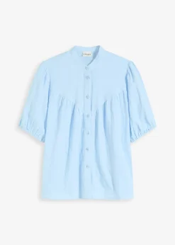 bonprix Chemisier manches courtes en gaze de coton|Femme Chemisiers